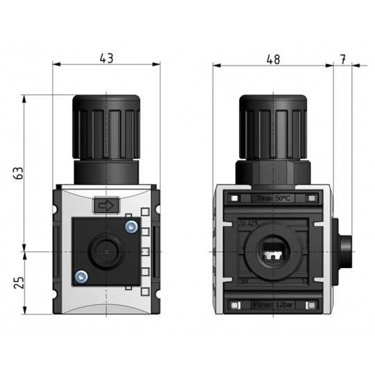 Druckregler BG 0 / G 1/4" / 0,5-8 bar / KREG-014-8 - 2