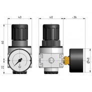 Druckregler BR 0 / G 1/4" / 0,5-10 bar / RE.01 - 2