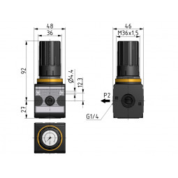 Druckregler BR 1 / G 1/4" / 0,5-10 bar / RBG.11S